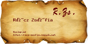 Rácz Zsófia névjegykártya